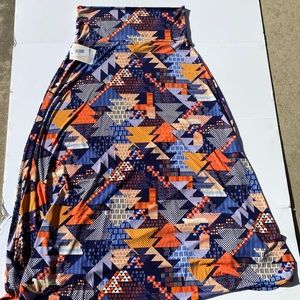 NWT LulaRoe Patchwork Design Maxi Skirt Large